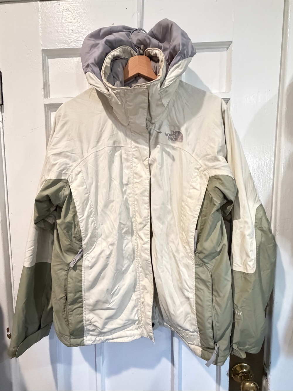 The North Face Women's Cream & Olive Hooded Ski Jacket